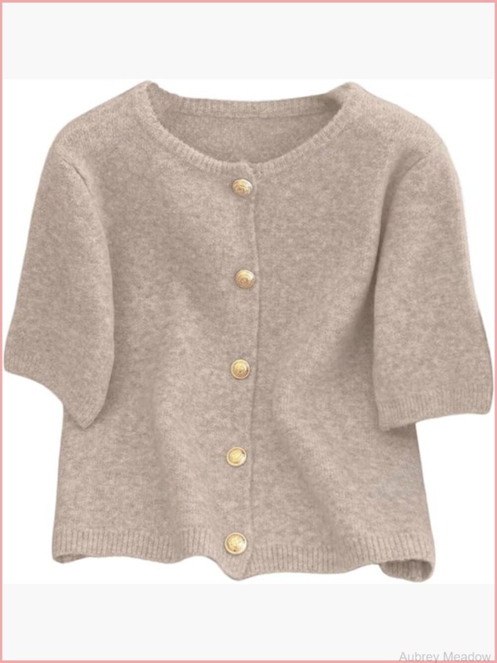 Women's Short Sleeve Cardigan Sweater Dressy Lightweight Cable Knit Button Up - Picture 1 of 5